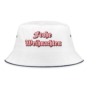 Merry Christmas Gothic Font - Bucket Hat - white/navy - Front