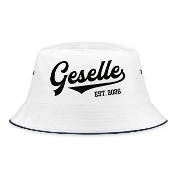 Journeyman 2026: Journeyman's examination passed, training - Bucket Hat - white/navy - Front