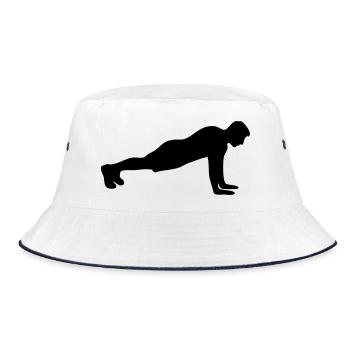 Push-up Fitness Silhouette - Bucket Hat - white/navy - Front