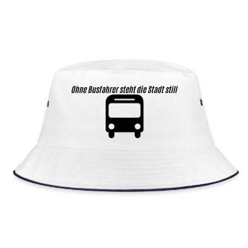 Busfahrer - Bucket Hat - Weiß/Navy - Vorne
