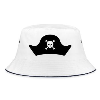 Pirate hat - Bucket Hat - white/navy - Front
