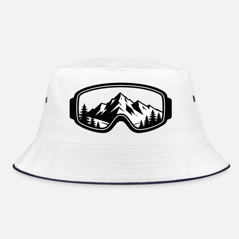Schnee-Gipfel Silhouette - Skibrille Bucket Hat