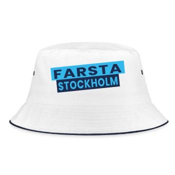 Farsta Stockholm Blue Typography Layout - Bucket Hat - white/navy - Front