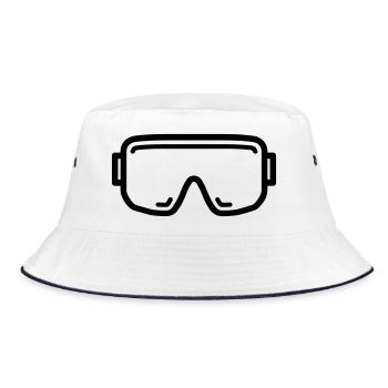 Schutzbrille - Bucket Hat - Weiß/Navy - Vorne
