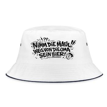 Nimm die Maul von die Oma sein Bier - Bucket Hat - Weiß/Navy - Vorne
