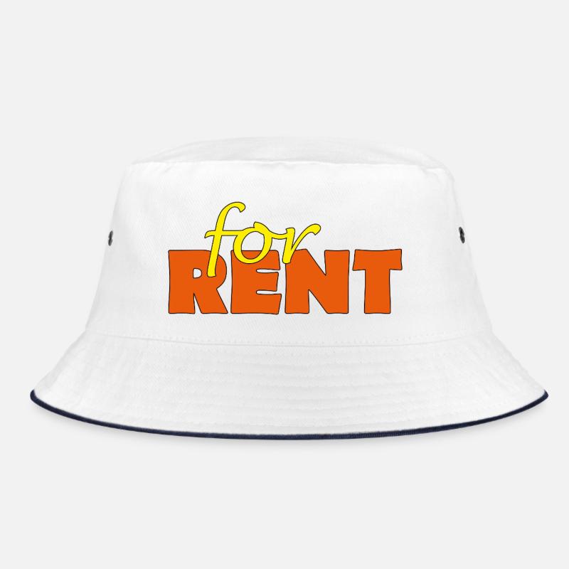 FOR RENT - Bucket Hat - Weiß/Navy