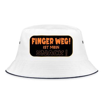 Finger Weg Snack - Bucket Hat - Weiß/Navy - Vorne