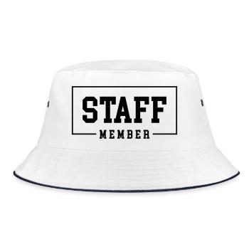 staff member - Bucket Hat - white/navy - Front