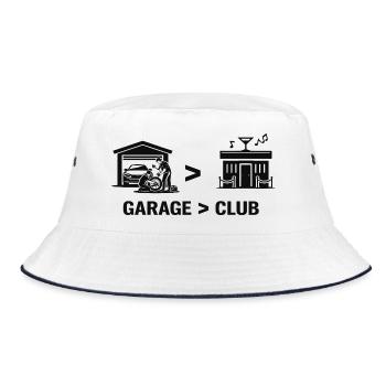 Garage vs Club Workshop Night - Bucket Hat - white/navy - Front
