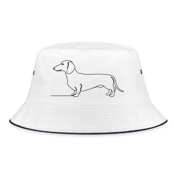 Dachshund Dachshund One Line Art - Bucket Hat - white/navy - Front