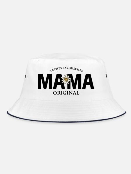 Bayerisches Original - Mama - Bucket Hat - Weiß/Navy - Vorne