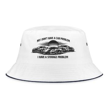 No, I don't have a car problem. Funny car mech - Bucket Hat - white/navy - Front