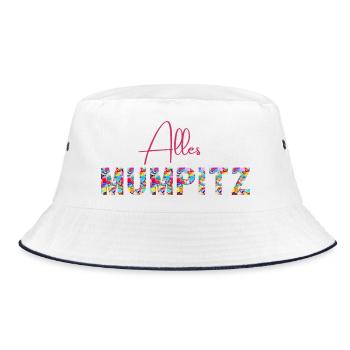 All nonsense - confetti - vocabulary - Bucket Hat - white/navy - Front