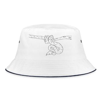 Snake (b&w) - Bucket Hat - white/navy - Front