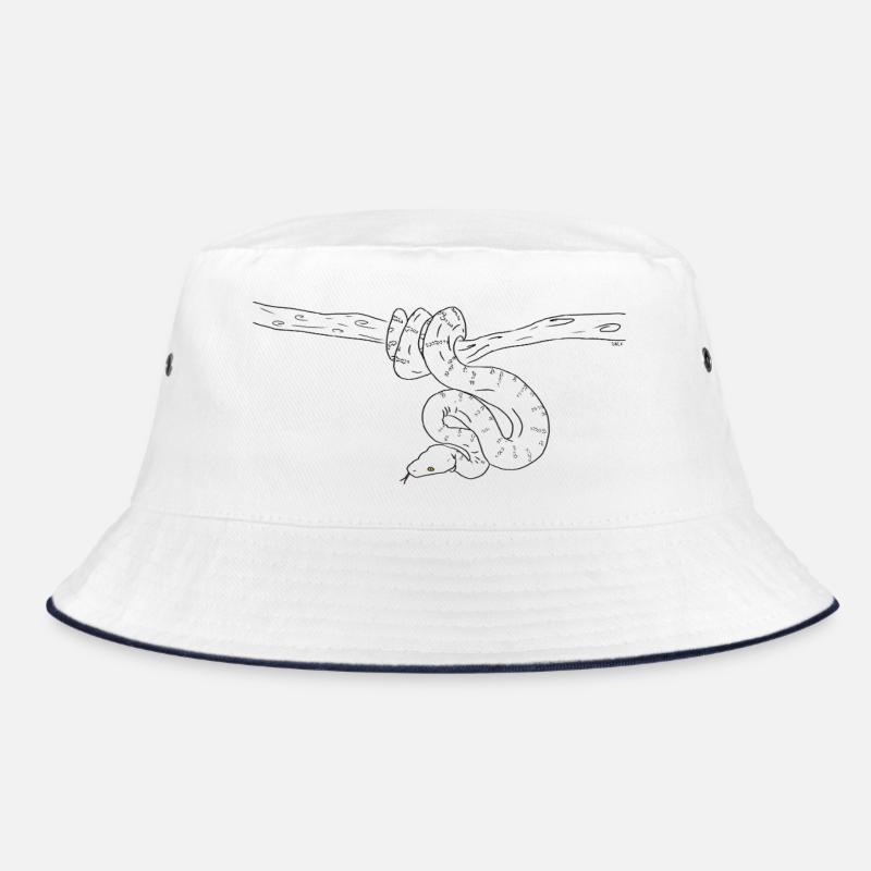 Snake (b&w) - Bucket Hat - Weiß/Navy