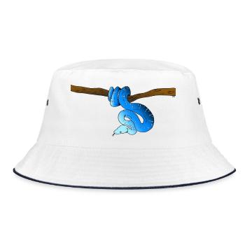 Blue Snake - Bucket Hat - white/navy - Front