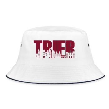 Trier - Skyline - Font - Moselle Rhineland-Palatinate - Bucket Hat - white/navy - Front