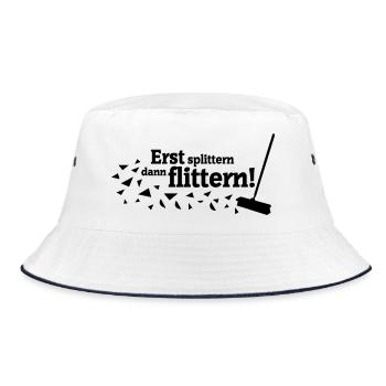 Polterabend Spruch - Bucket Hat - Weiß/Navy - Vorne