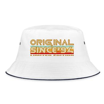 Original seit 94 Retro-Logo - Bucket Hat - Weiß/Navy - Vorne