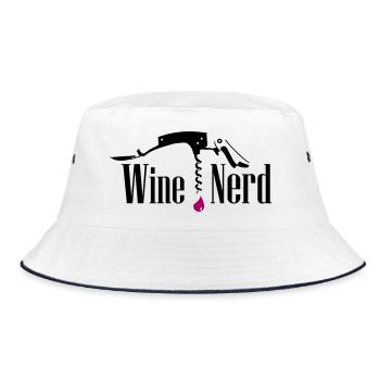 wine nerd - Bucket Hat - white/navy - Front
