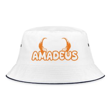 Amadeus als Teufel - Bucket Hat - Weiß/Navy - Vorne