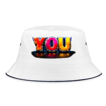 YOU 3D Rainbows Typography - Bucket Hat - white/navy - Front