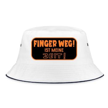 Finger Weg Zeit - Bucket Hat - Weiß/Navy - Vorne