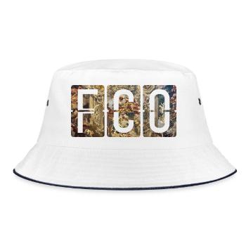 Flughafen-FCO Rom Fiumicino - Bucket Hat - Weiß/Navy - Vorne