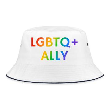 LGBTQ Ally Pride - Bucket Hat - Weiß/Navy - Vorne