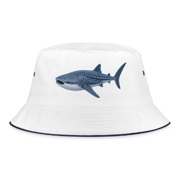 Walhai  - Bucket Hat - Weiß/Navy - Vorne