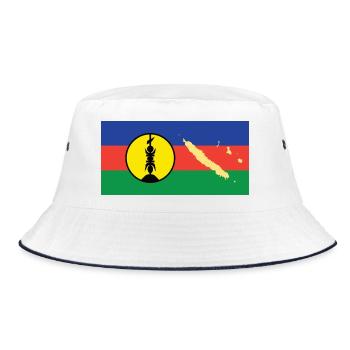Neukaledonien-Kanaky-Rückenpfeil - Bucket Hat - Weiß/Navy - Vorne