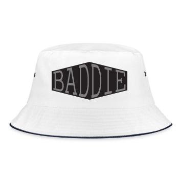 Baddie Retro Streetwear Vibes - Bucket Hat - Weiß/Navy - Vorne