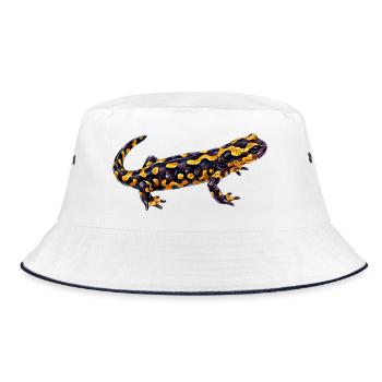 Leuchtender Flecken Salamander - Bucket Hat - Weiß/Navy - Vorne