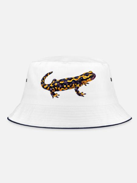Leuchtender Flecken Salamander - Bucket Hat - Weiß/Navy
