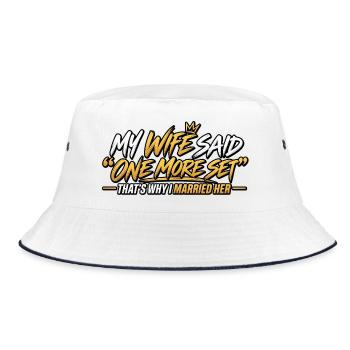 Meine Frau sagte noch einen Satz - Bucket Hat - Weiß/Navy - Vorne