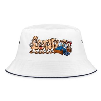Montag. - Bucket Hat - Weiß/Navy - Vorne