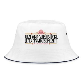 Rosenkavalier - Jetzt wird gefrühstückt - Bucket Hat - Weiß/Navy - Vorne