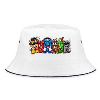 HUMOR – Völlig verrückte Briefe - Bucket Hat - Weiß/Navy - Vorne
