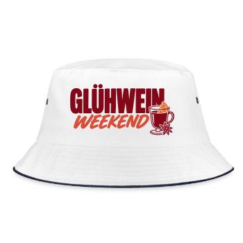 Glühwein Weekend mit Glühwein-Grafik - Bucket Hat - Weiß/Navy - Vorne
