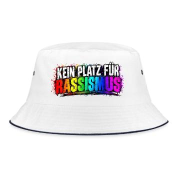 Kein Platz für Rassismus - Bucket Hat - Weiß/Navy - Vorne