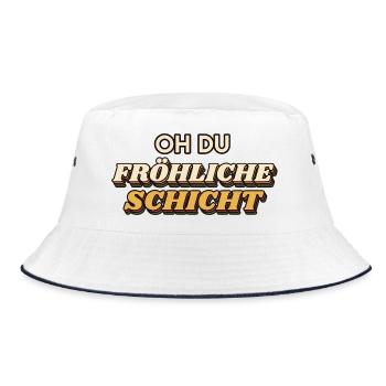 Oh du fröhliche Schicht - Weihnachten Retro - Bucket Hat - Weiß/Navy - Vorne