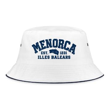 Menorca - Insel - Mittelmeer - Spanien - Balearen - Bucket Hat - Weiß/Navy - Vorne