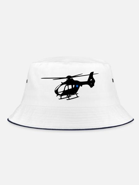 Notarzthubschrauber - Bucket Hat - Weiß/Navy - Vorne