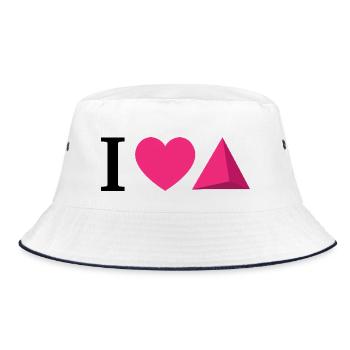 I love geometry.Valentine's Day Valentine's Day - Bucket Hat - white/navy - Front