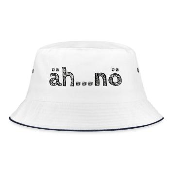 äh...nö - Bucket Hat - Weiß/Navy - Vorne