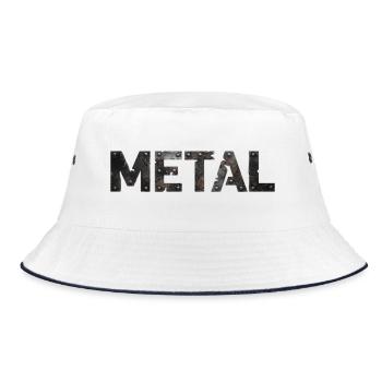 Rusty Metal Letter Design - Bucket Hat - white/navy - Front
