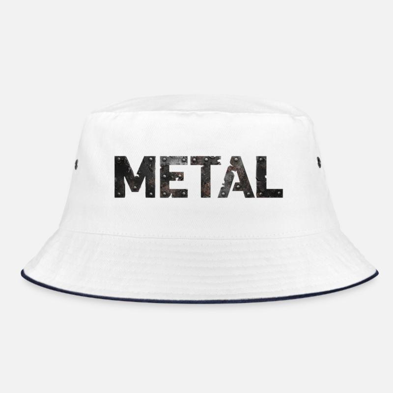 Rusty Metal Letter Design Bucket Hat