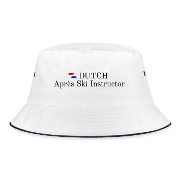 Dutch Apres Ski Instructor - Bucket Hat - Weiß/Navy - Vorne
