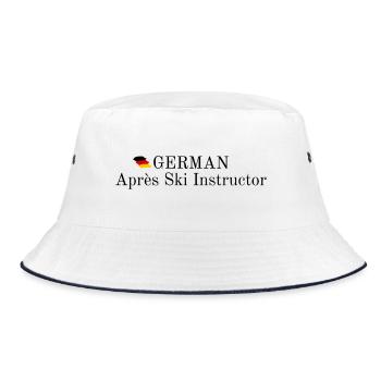 German Apres Ski Instructor - Bucket Hat - Weiß/Navy - Vorne