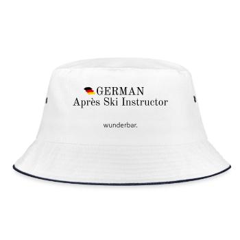 German Apres Ski Instructor - Bucket Hat - Weiß/Navy - Vorne